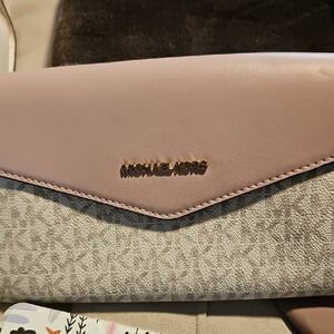 Michael Kors Mauve and Beige Clutch
